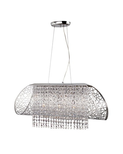 Trans Globe Lighting Wrapped Crystal Island Pendant, Polished Chrome