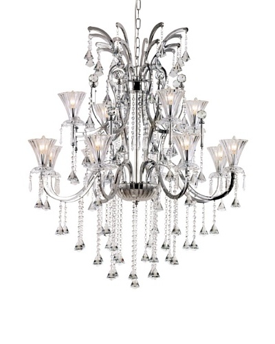 Transglobe Lighting Trumpet Vine 2 Tier Chandelier, 12 Lights