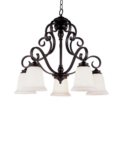 TransGlobe Garland II 5-Light Chandelier with Down-Lights, Oil-Rubbed Bronze