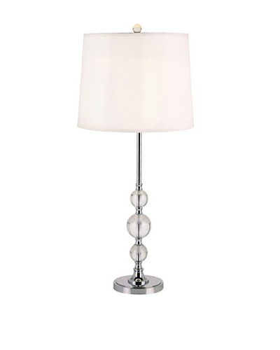 TransGlobe Savoir-Faire Crystal Table Lamp, Polished Chrome