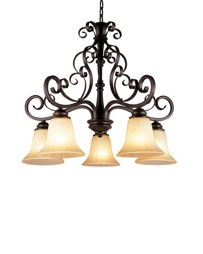 TransGlobe Garland 5-Light Chandelier with Down-Lights, Oil-Rubbed Bronze