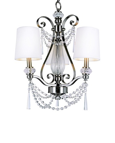 TransGlobe Metropolitan Chic 3-Light Chandelier , Brushed Nickel