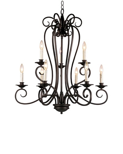 TransGlobe Garland 9-Light Chandelier, Oil-Rubbed Bronze