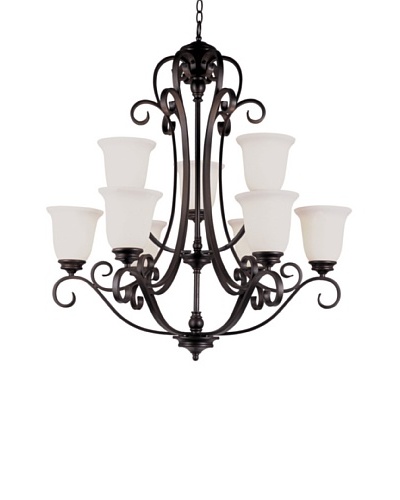 TransGlobe Garland II 9-Light Chandelier, Oil-Rubbed Bronze