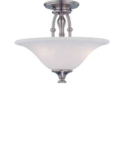 Gold Coast Lighting Ashton Semi Flush, Satin Nickel