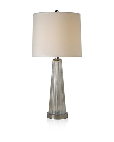 Trend Lighting Chiara Table Lamp, Off-White/ Clear/Polished Chrome