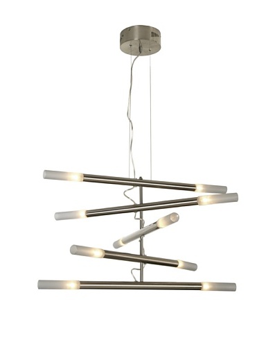 Trend Lighting Cavelleto 10-Light Chandelier, Satin Opal/Brushed Nickel