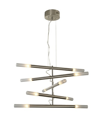 Trend Lighting Cavelleto 10-Light Chandelier, Satin Opal/Brushed Nickel