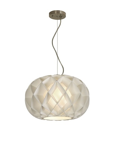 Trend Lighting Honeycomb Oval Pendant, White/Brushed Nickel