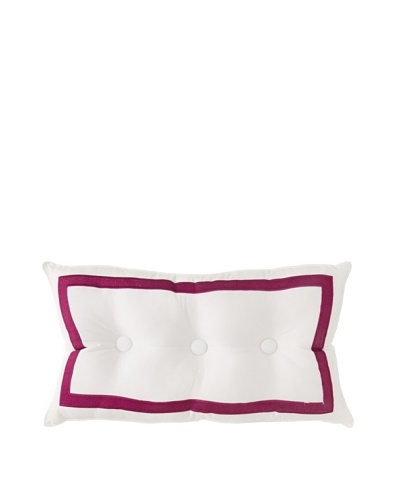 Trina Turk Chevron Dots Button Border Pillow, White/Fuchsia, 12 x 20