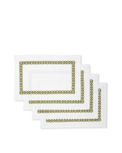 Trina Turk Set of 4 Ogee Embroidered Placemats [Green]