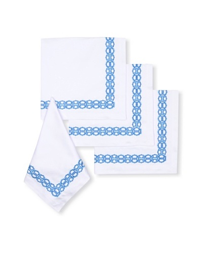 Trina Turk Set of 4 Ogee Embroidered Napkins [Blue]