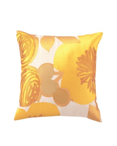 Trina Turk Multi Floral Embroidered Pillow, Yellow, 20″ x 20″