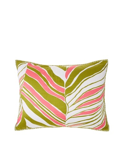 Trina Turk Tiger Leaf Pillow Sham, Green/Pink, StandardAs You See