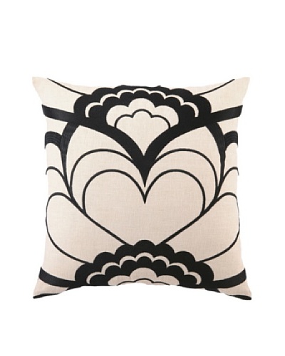 Trina Turk Deco Floral Embroidered Pillow, Black, 20 x 20