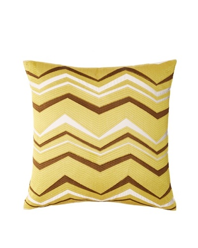 Trina Turk Vintage-Stripe Pillow #3, Off-White/Green-Gold, 18″ x 18″