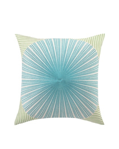 Trina Turk Mod Sunburst Embroidered Pillow, Green/Blue, 20 x 20