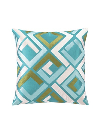 Trina Turk Avenida Maze Embroidered Pillow, Blue, 20″ x 20″