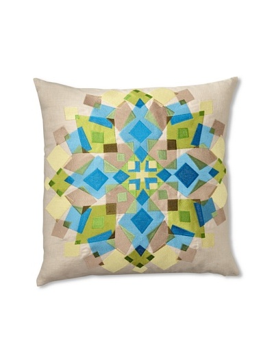 Trina Turk Kaleidoscope Embroidered Pillow [Blue/Green]
