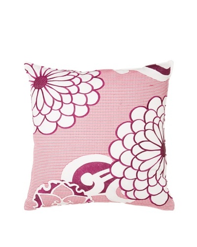 Trina Turk Chevron Dots Flower Pillow, White/Fuchsia, 20 x 20As You See