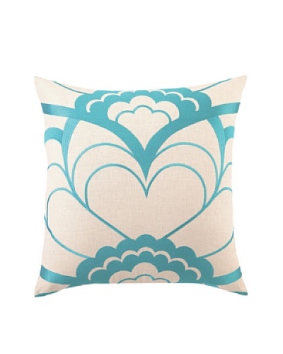 Trina Turk Deco Floral Embroidered Pillow, Blue, 20″ x 20″