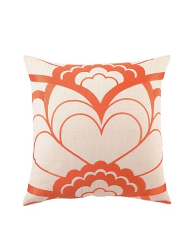 Trina Turk Deco Floral Embroidered Pillow, Orange, 20″ x 20″