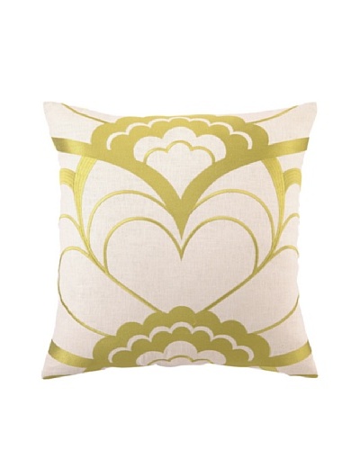 Trina Turk Deco Floral Embroidered Pillow, Citron, 20 x 20