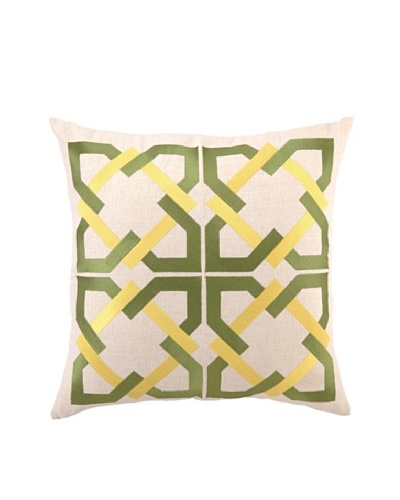 Trina Turk Geometric Tile Embroidered Pillow [Green]