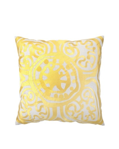Trina Turk Rustic Medallion Embroidered Pillow [Yellow]