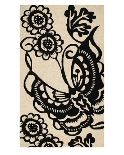 Trina Turk Butterfly Hook Rug3' x 5' [Black]