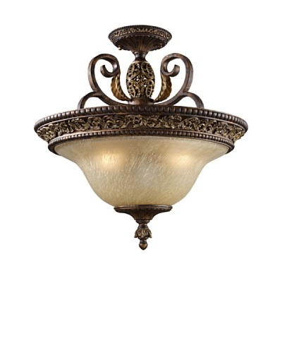 Trump Home Regency 3-Light Semi-Flush in Burnt Bronze