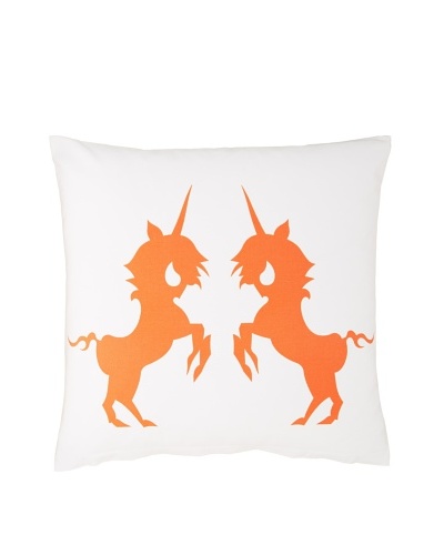 Twinkle Living Unicorn Reflection Pillow Cover [Orange/White]