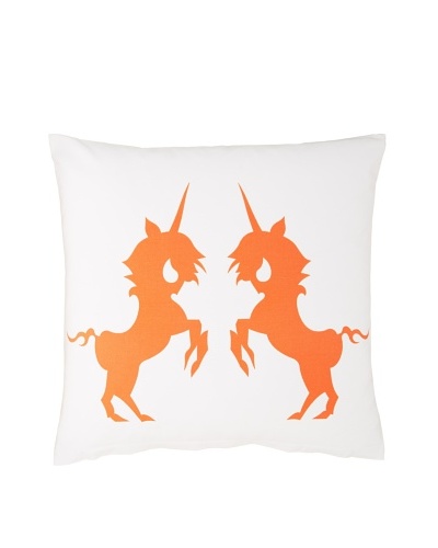 Twinkle Living Unicorn Reflection Pillow Cover [Orange/White]