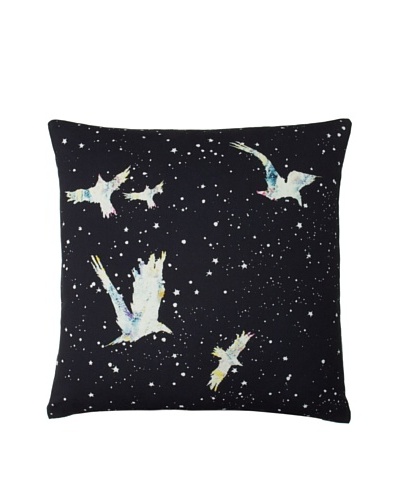 Twinkle Living Forget-Me-Not Pillow Cover, Black/Multi, 18 x 18