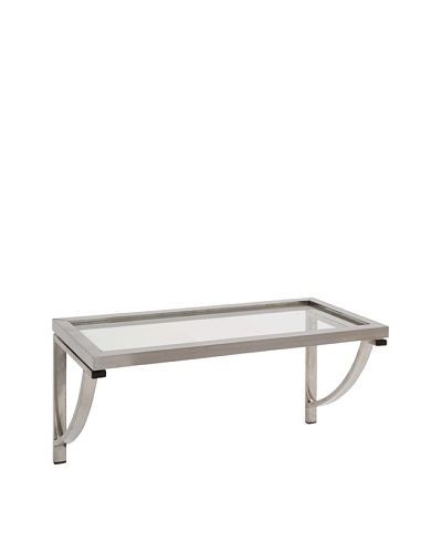 Uma Steel Glass Shelf, Silver