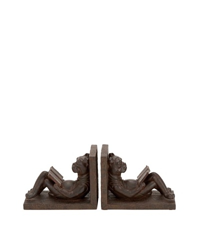 UMA Polystone Lounging Dog Bookends