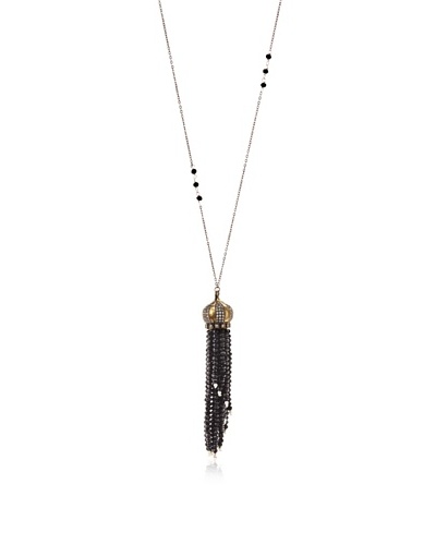 Uptown Down Tassel Necklace, Black