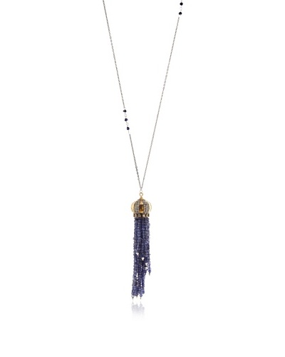 Uptown Down Tassel Necklace, Indigo