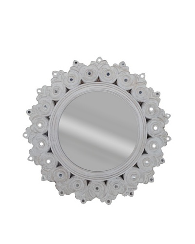 Uptown Down Sunflower Mirror, White