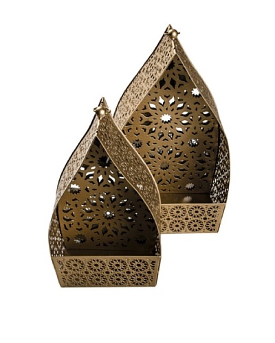 Uptown Down Set of 2 Namaskar Lanterns, Gold