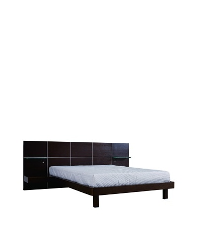 Urban Spaces Chico 3 Queen Bed, Wenge/Oak Veneer