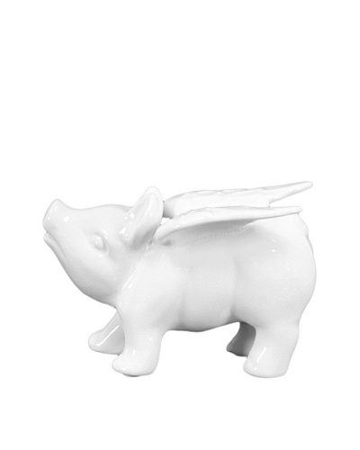 Ceramic Flying Pig, White