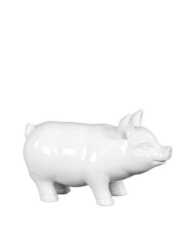 Large Ceramic Pig, White