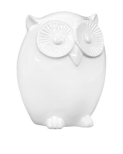 Small Ceramic Owl, White