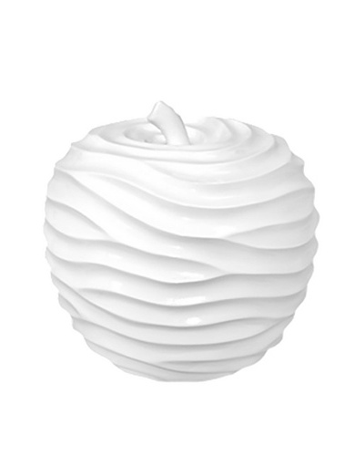 Ceramic Textured Apple, White