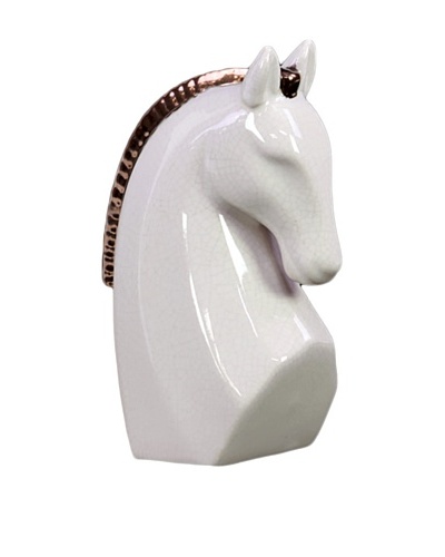 Small Stoneware Horse Head, White