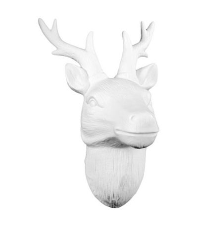 Large Porcelain Deer Head Wall Décor, White