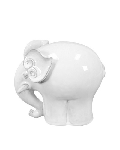 Large Ceramic Elephant, White