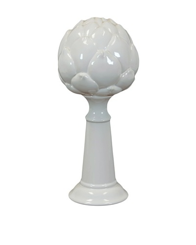 White Ceramic Artichoke on Stand