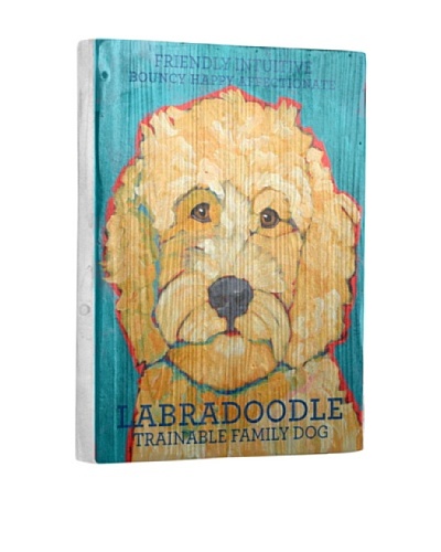 Ursula Dodge Labradoodle Reclaimed Wood Portrait